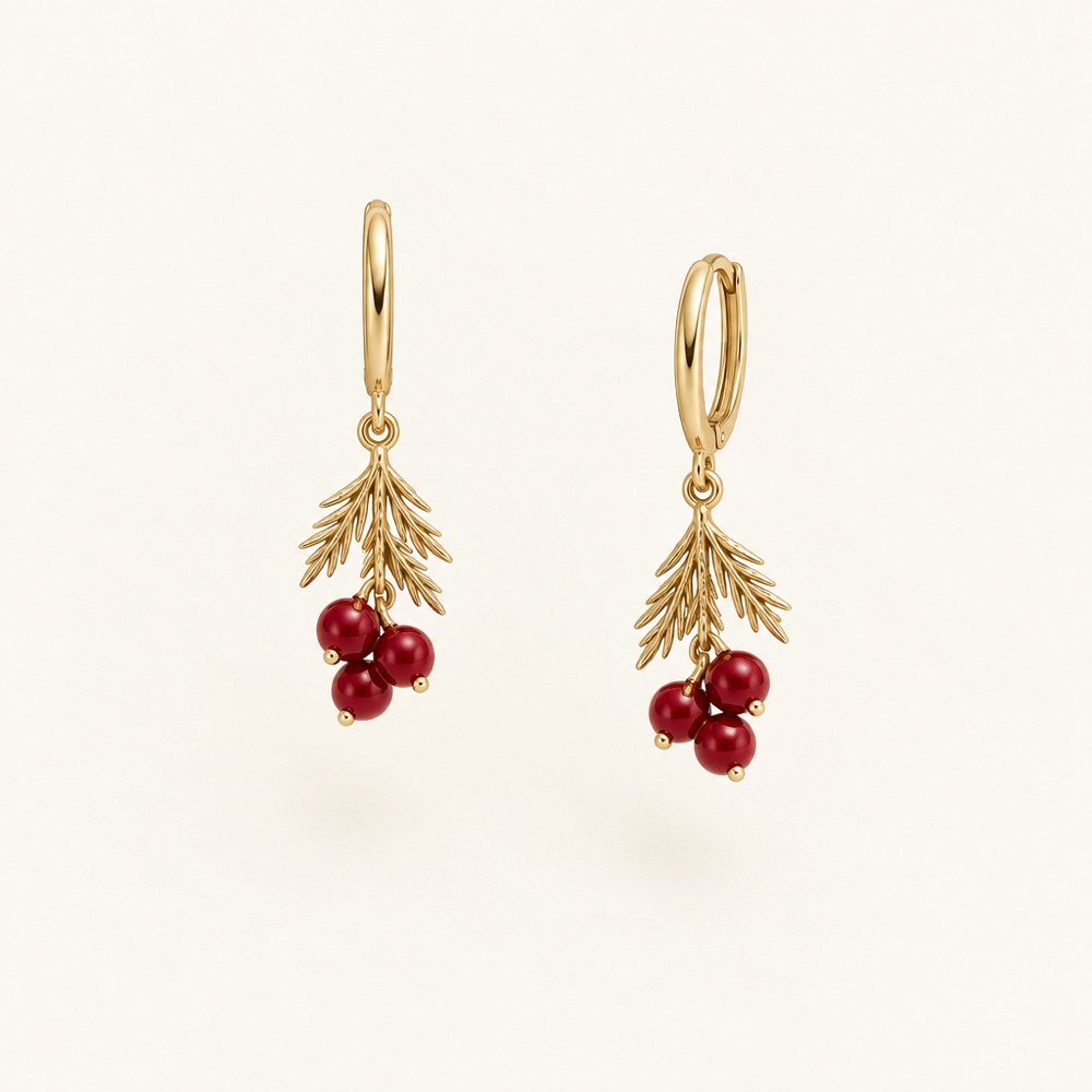 Cranberry Drop Earrings